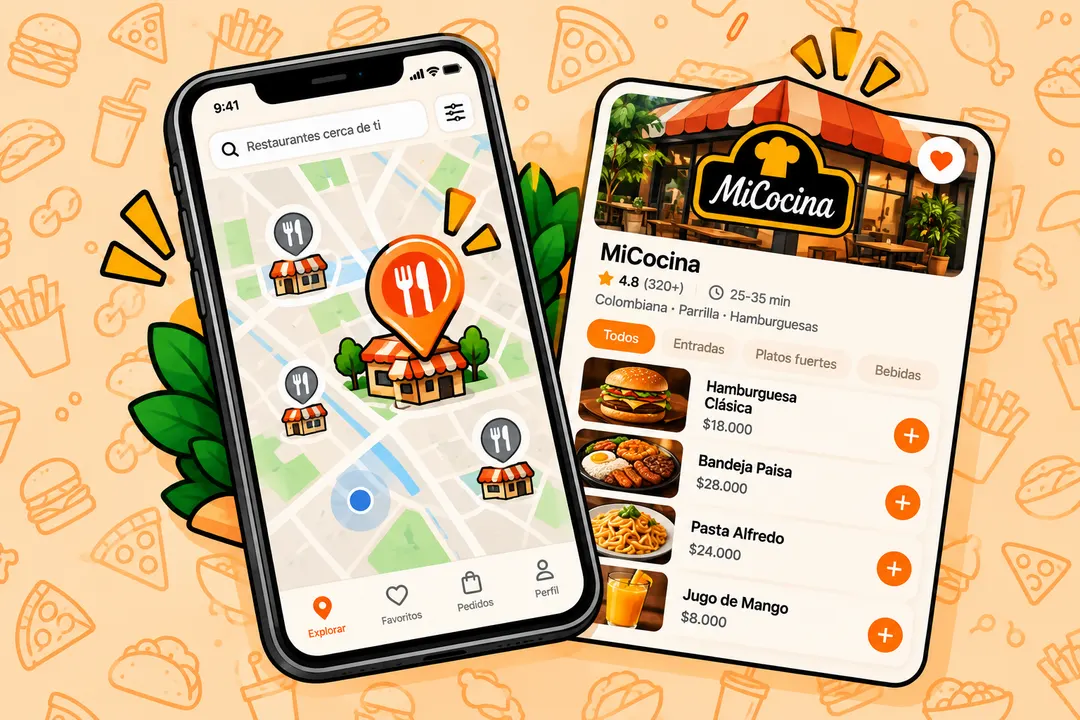 Restaurante destacado en Google Maps con su información comercial, fotografías y menú digital.